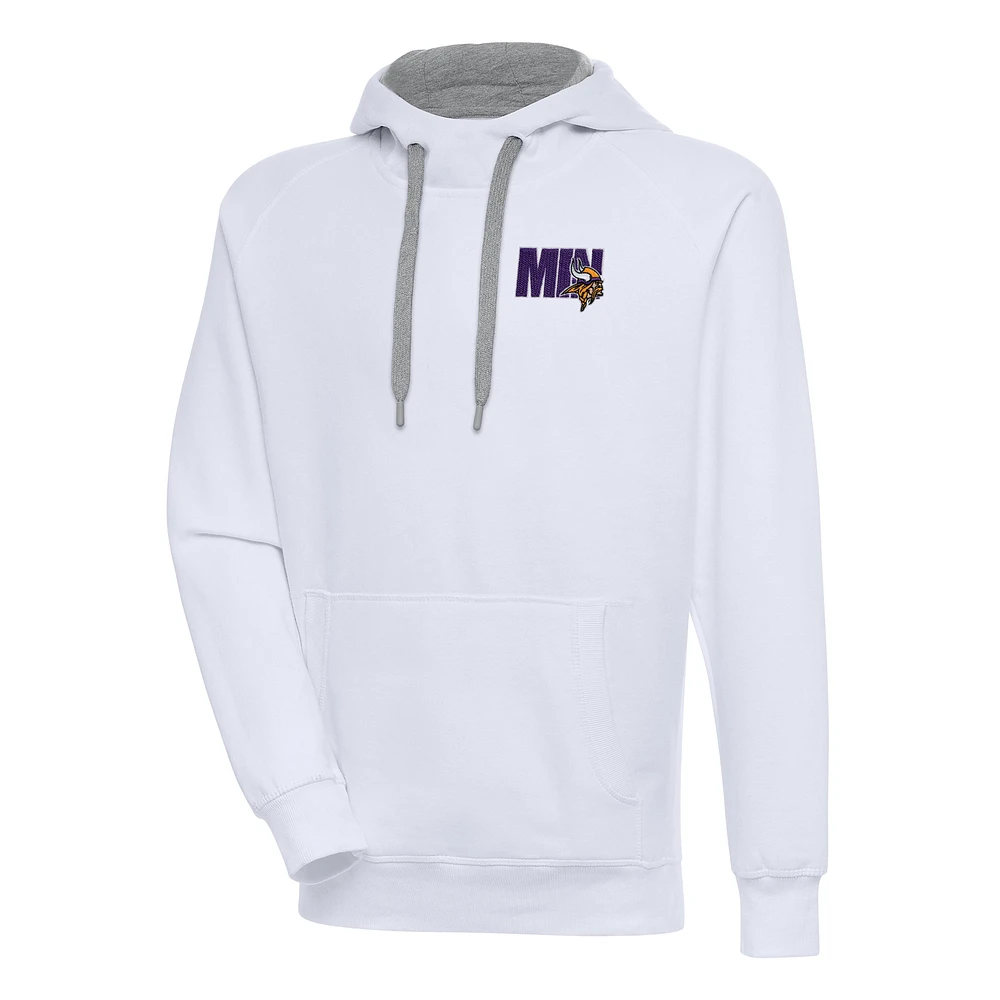 Men's Antigua White Minnesota Vikings Victory Pullover Hoodie