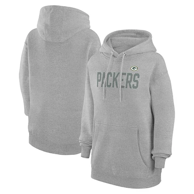 Women's G-III 4Her by Carl Banks Heather Gray Green Bay Packers Dot Print Pullover Hoodie