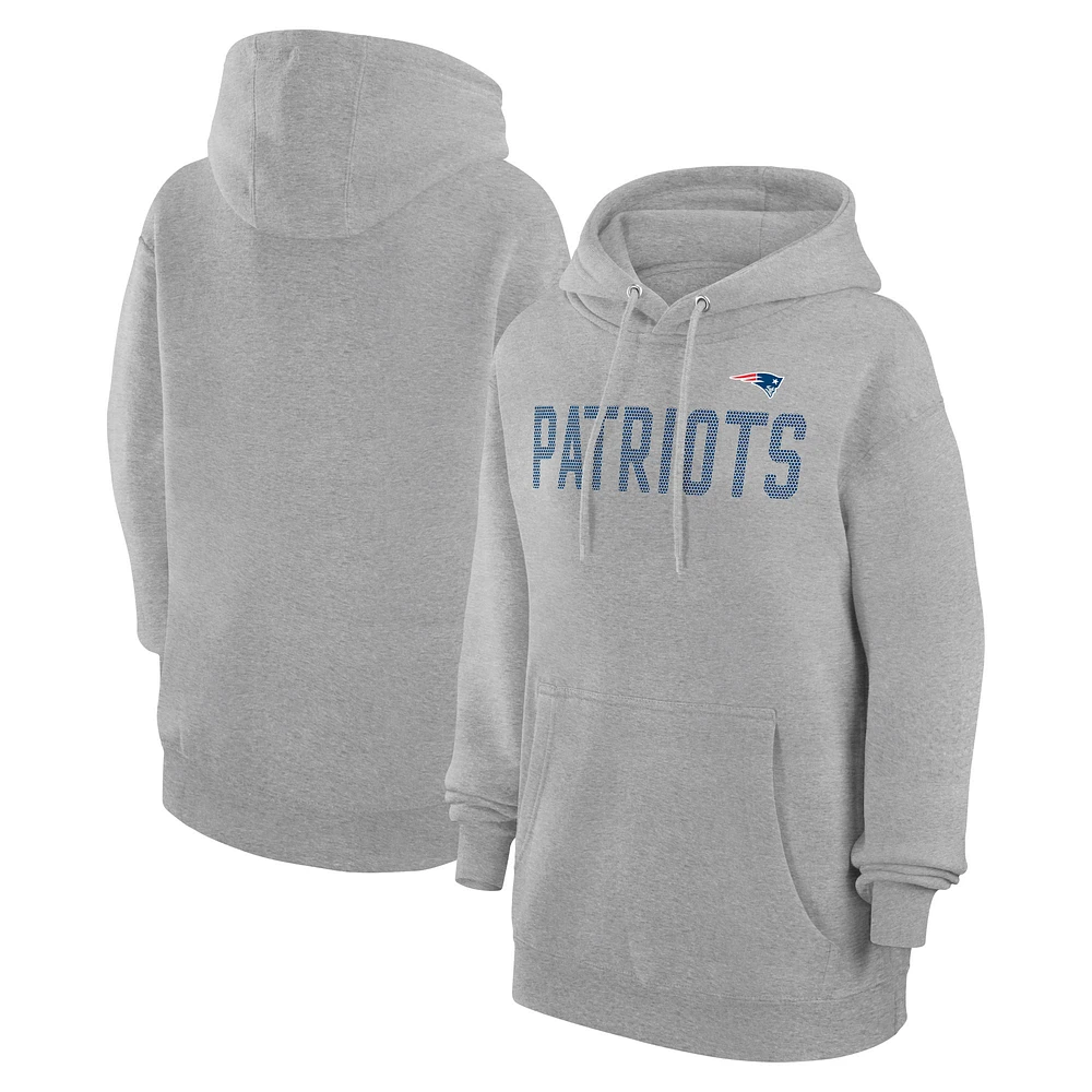 Women's G-III 4Her by Carl Banks Heather Gray New England Patriots Dot Print Pullover Hoodie