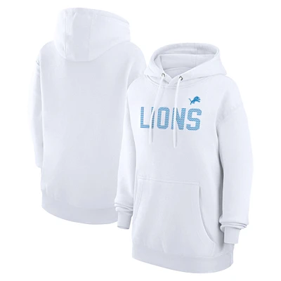 Women's G-III 4Her by Carl Banks White Detroit Lions Dot Print Pullover Hoodie