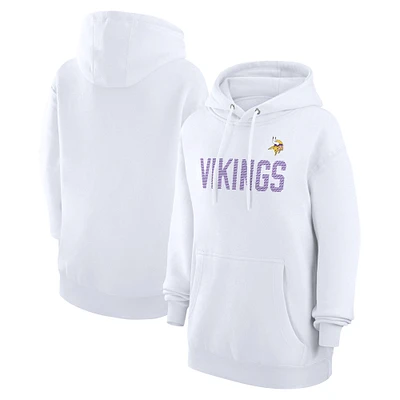 Women's G-III 4Her by Carl Banks White Minnesota Vikings Dot Print Pullover Hoodie