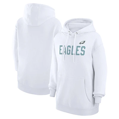 Women's G-III 4Her by Carl Banks White Philadelphia Eagles Dot Print Pullover Hoodie