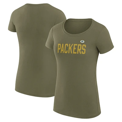 Women's G-III 4Her by Carl Banks Green Green Bay Packers Super-Slim Fit Lightweight Dot Print Lightweight T-Shirt