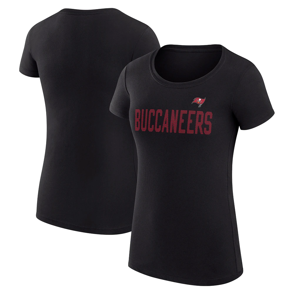 Women's G-III 4Her by Carl Banks Black Tampa Bay Buccaneers Super-Slim Fit Lightweight Dot Print T-Shirt