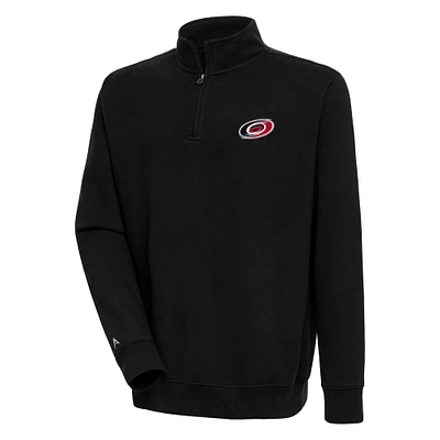 Men's Antigua Black Carolina Hurricanes Victory Quarter-Zip Pullover Top