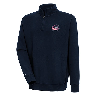 Men's Antigua Navy Columbus Blue Jackets Victory Quarter-Zip Pullover Top