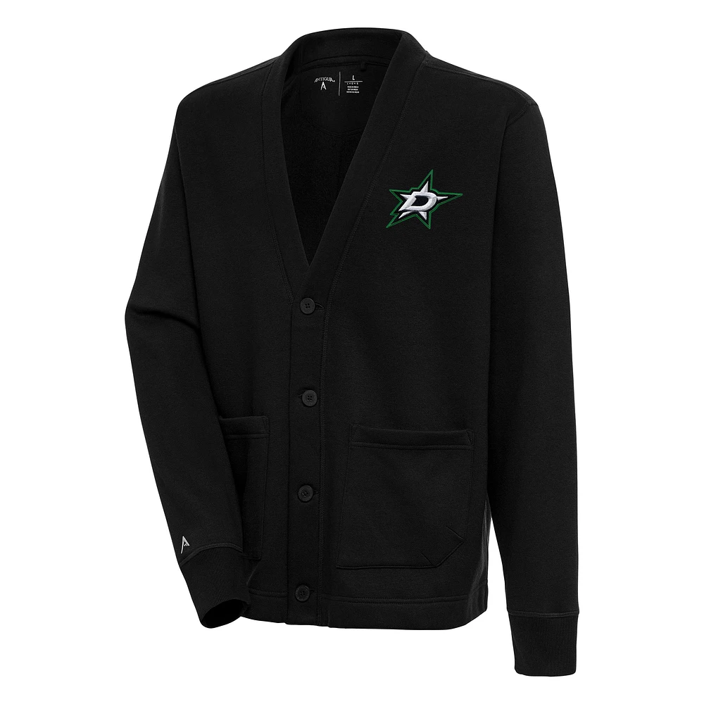 Men's Antigua Black Dallas Stars Victory Cardigan