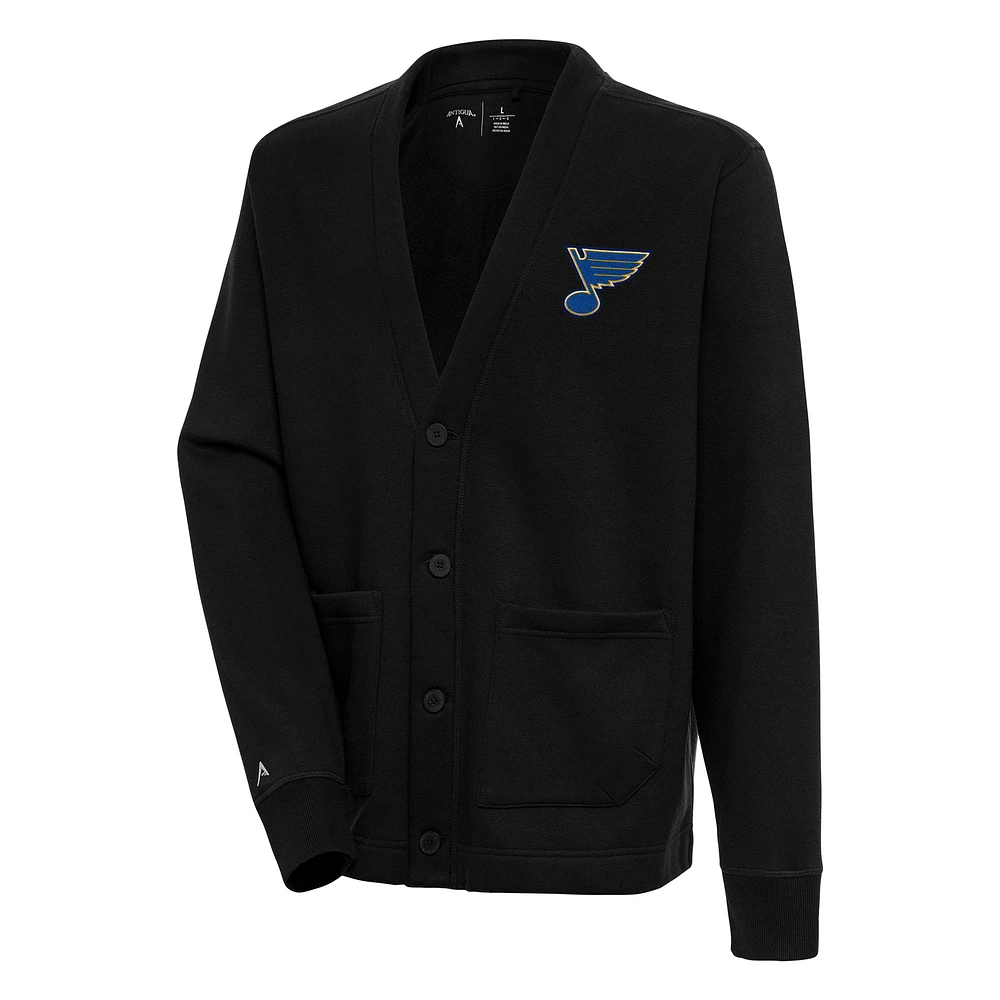 Men's Antigua Black St. Louis Blues Victory Cardigan