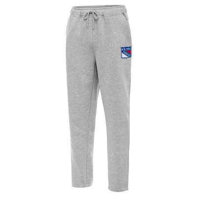 Men's Antigua Heather Gray New York Rangers Victory Sweatpants