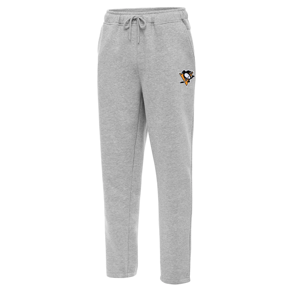 Men's Antigua Heather Gray Pittsburgh Penguins Victory Sweatpants