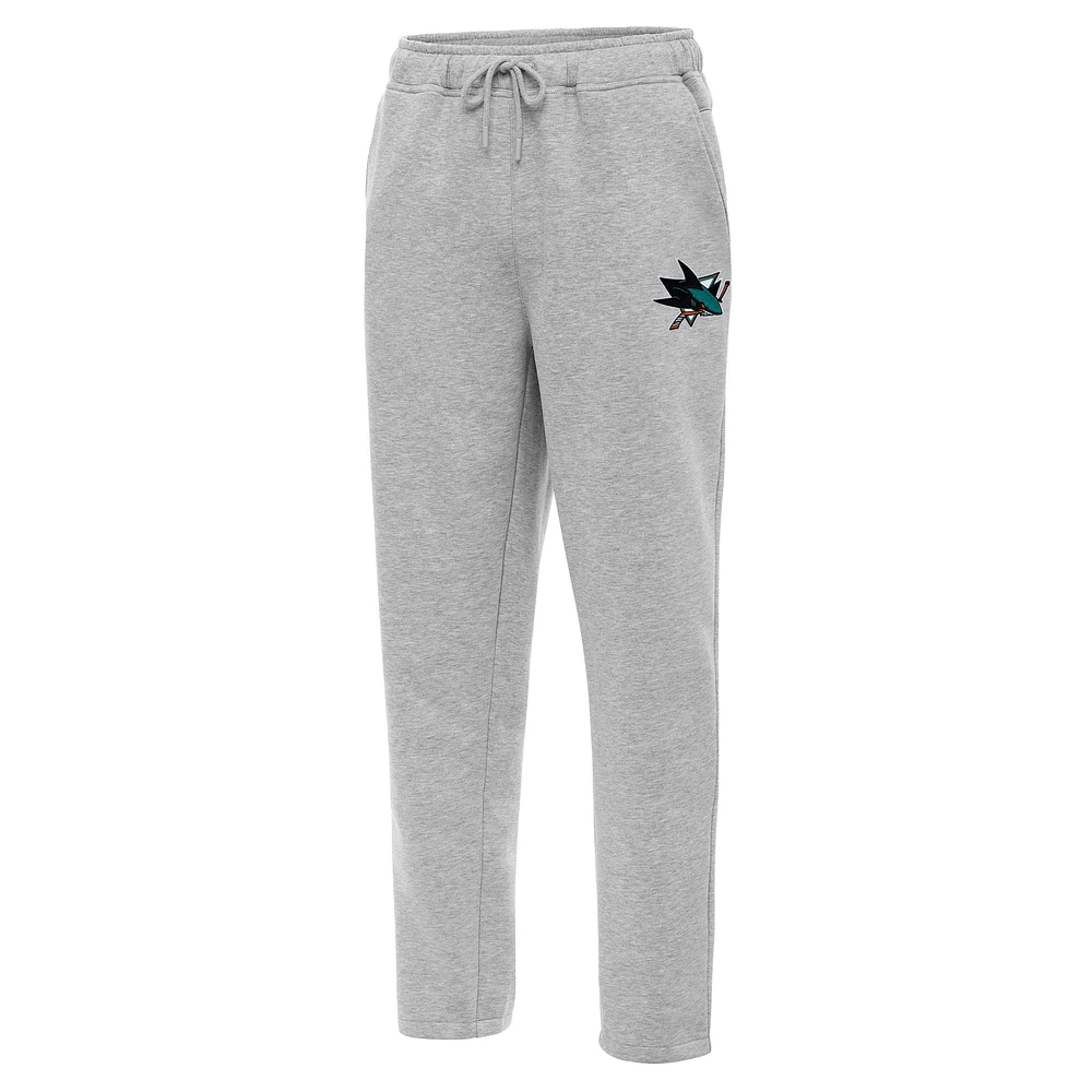 Men's Antigua Heather Gray San Jose Sharks Victory Sweatpants