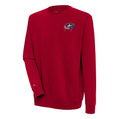 Men's Antigua Red Columbus Blue Jackets Victory Pullover Sweatshirt