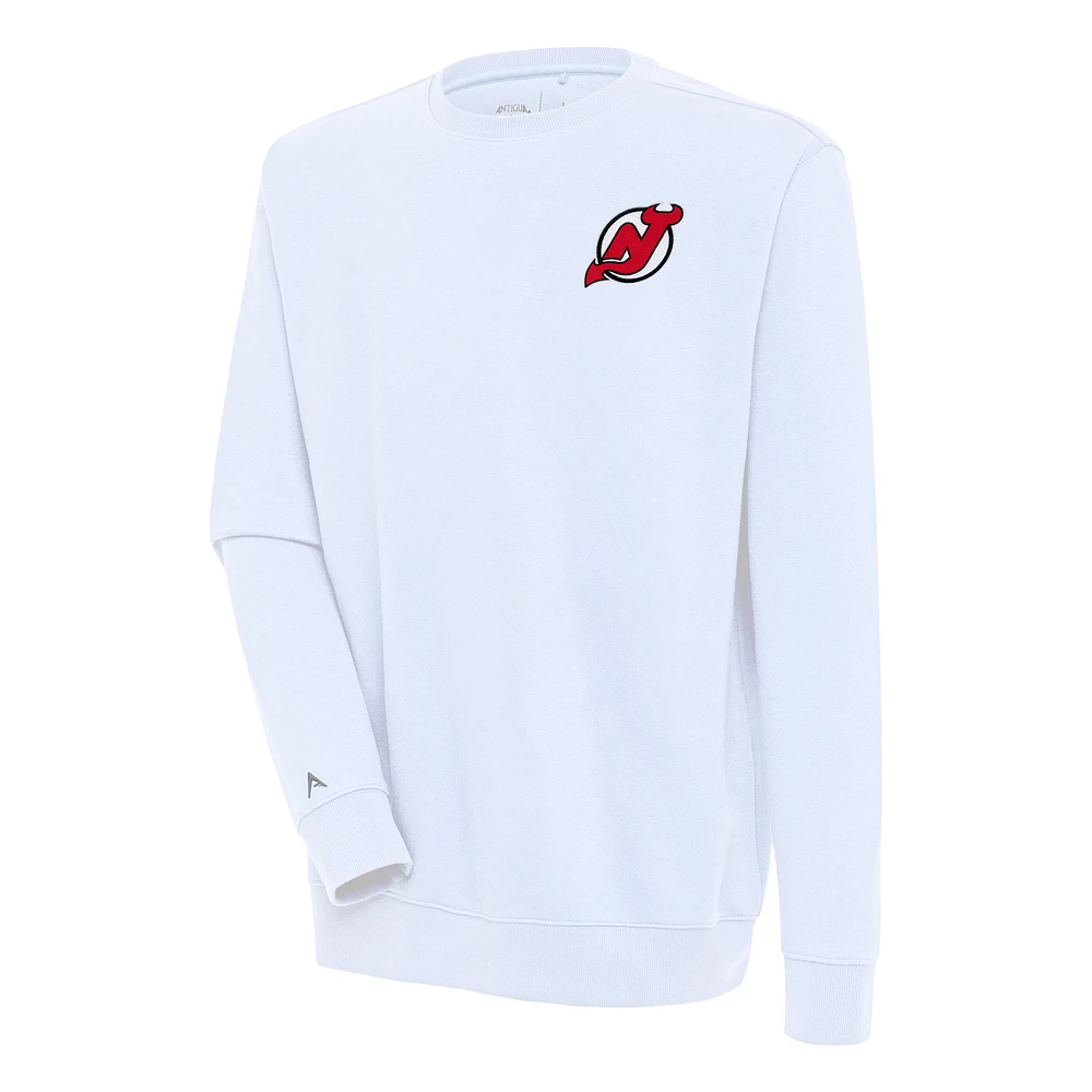 Men's Antigua White New Jersey Devils Victory Pullover Sweatshirt