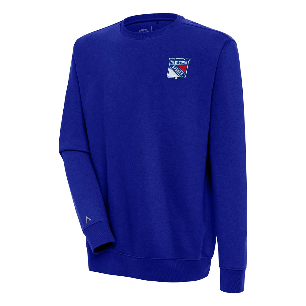 Men's Antigua Blue New York Rangers Victory Pullover Sweatshirt