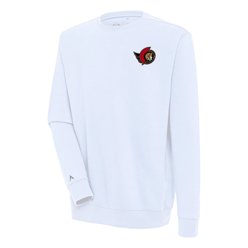 Men's Antigua White Ottawa Senators Victory Pullover Sweatshirt