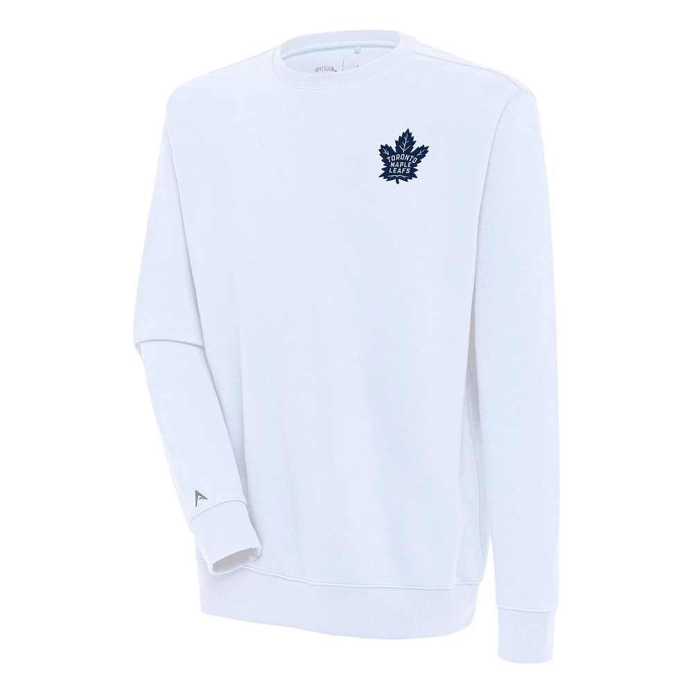 Men's Antigua White Toronto Maple Leafs Victory Pullover Sweatshirt