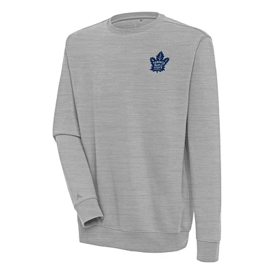 Men's Antigua Heather Gray Toronto Maple Leafs Victory Pullover Sweatshirt