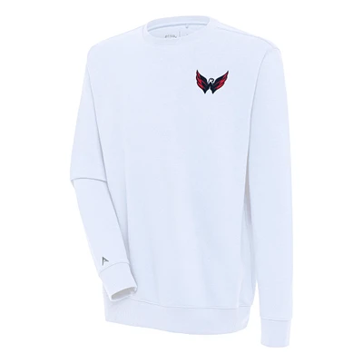 Men's Antigua White Washington Capitals Victory Pullover Sweatshirt