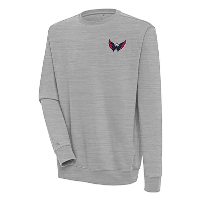 Men's Antigua  Heather Gray Washington Capitals Victory Pullover Sweatshirt