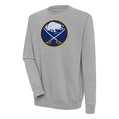 Men's Antigua Heather Gray Buffalo Sabres Victory Pullover Sweatshirt