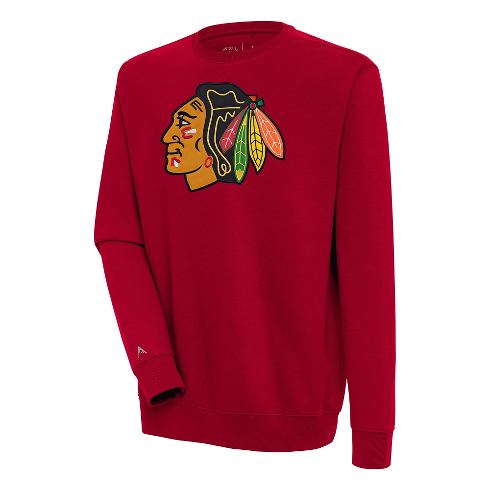 Men's Antigua Red Chicago Blackhawks Victory Pullover Sweatshirt