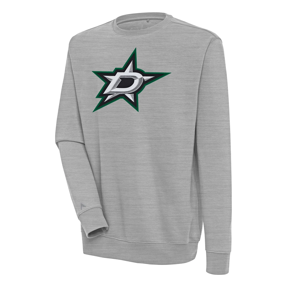Men's Antigua Heather Gray Dallas Stars Victory Pullover Sweatshirt