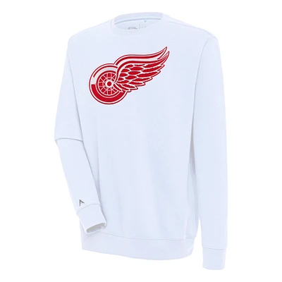 Men's Antigua White Detroit Red Wings Victory Pullover Sweatshirt