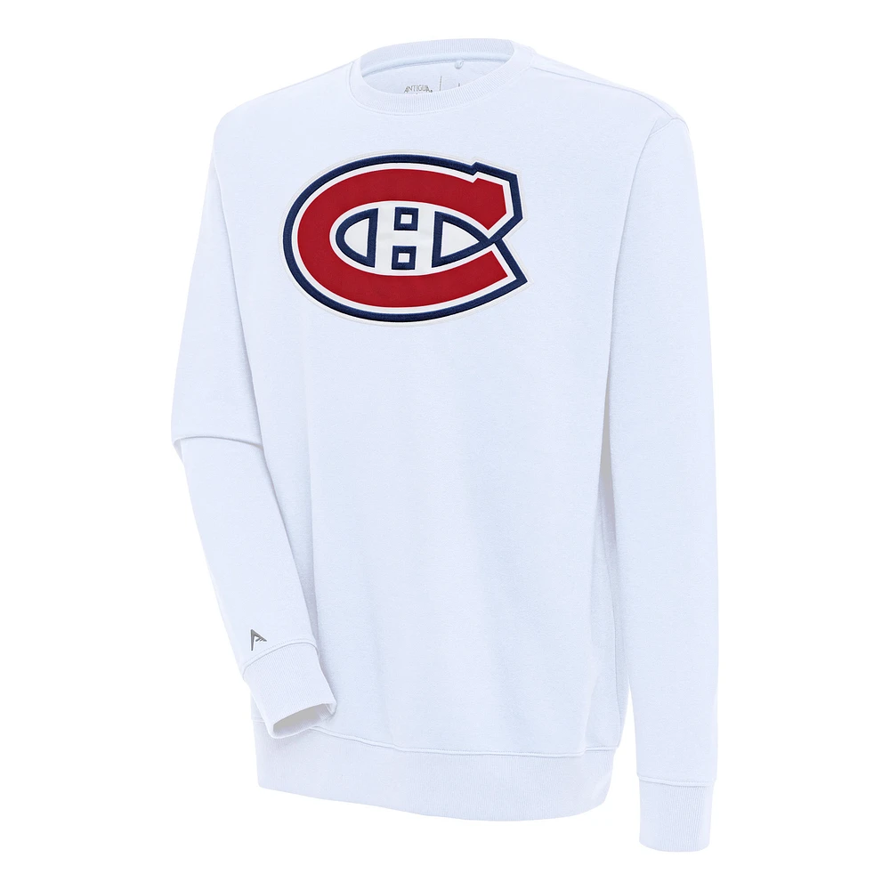 Men's Antigua White Montreal Canadiens Victory Pullover Sweatshirt