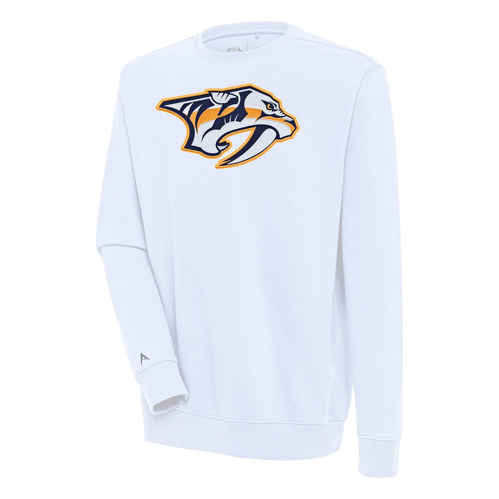 Men's Antigua White Nashville Predators Victory Pullover Sweatshirt