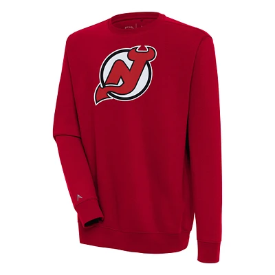 Men's Antigua Red New Jersey Devils Victory Pullover Sweatshirt