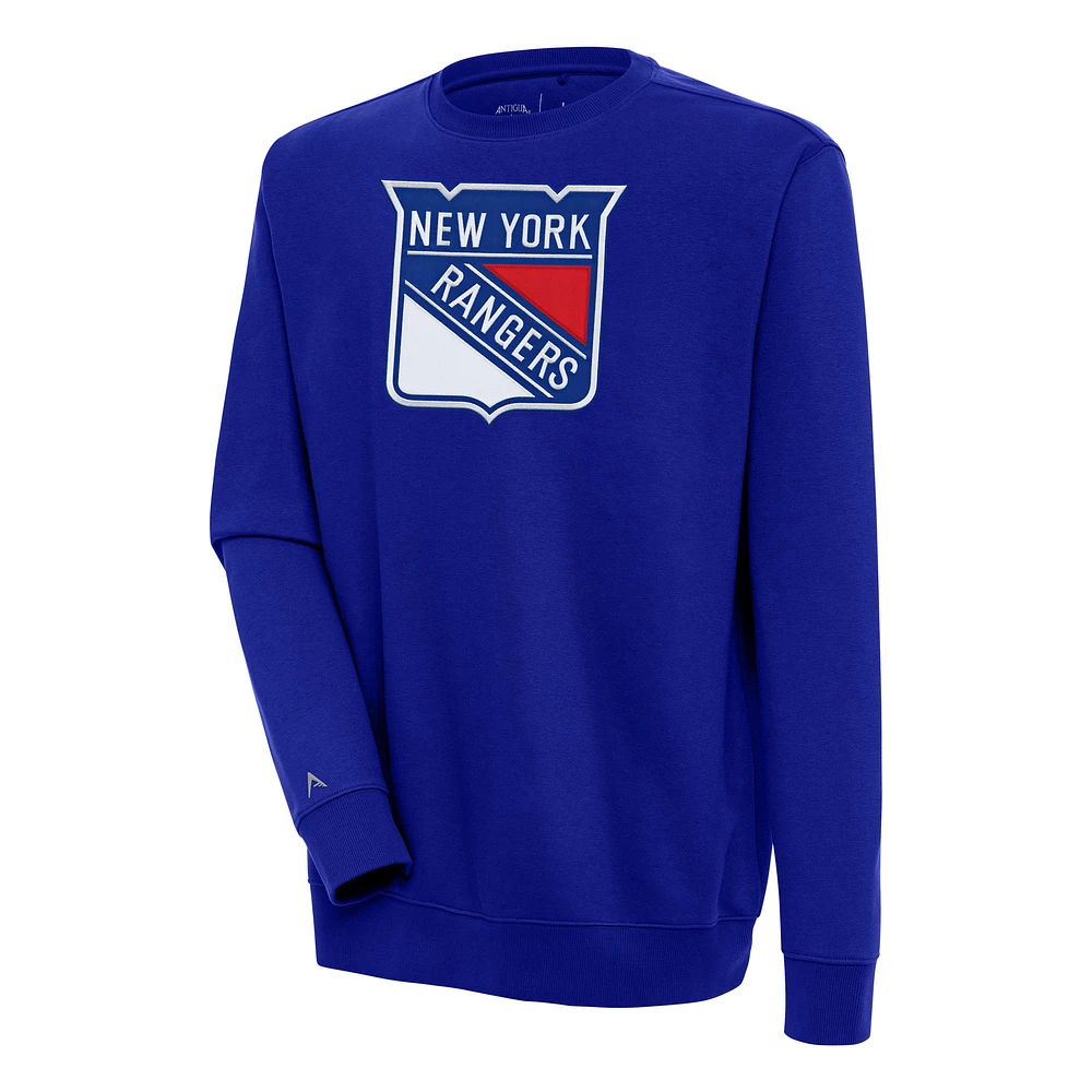 Men's Antigua Blue New York Rangers Victory Pullover Sweatshirt