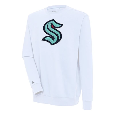Men's Antigua  White Seattle Kraken Victory Pullover Sweatshirt