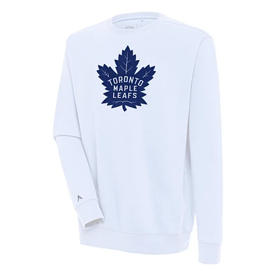 Men's Antigua White Toronto Maple Leafs Victory Pullover Sweatshirt