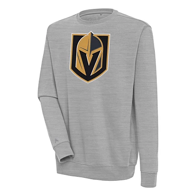 Men's Antigua Heather Gray Vegas Golden Knights Victory Pullover Sweatshirt