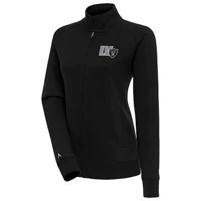 Women's Antigua Black Las Vegas Raiders Victory Full-Zip Jacket