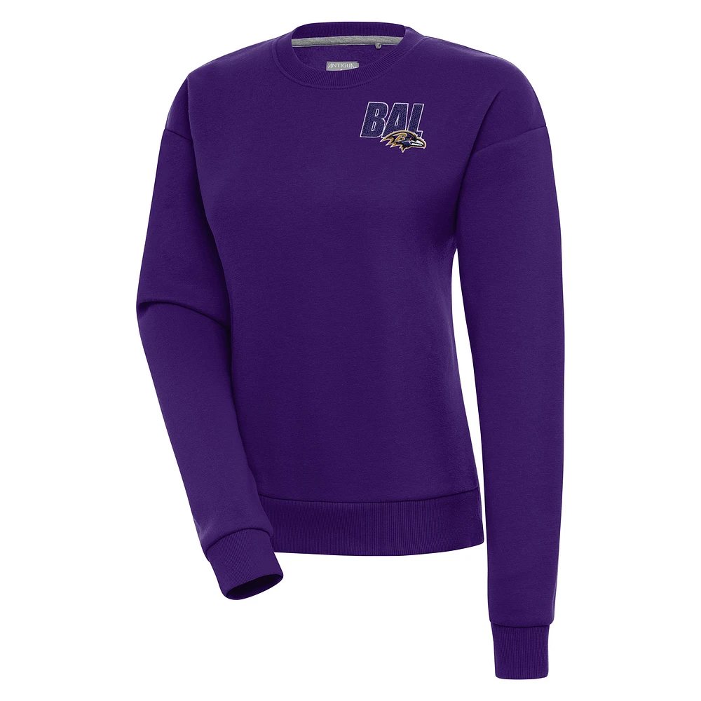 Women's Antigua Purple Baltimore Ravens Victory Pullover Sweatshirt