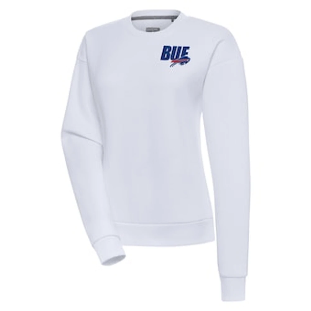 Women's Antigua White Buffalo Bills Victory Pullover Sweatshirt