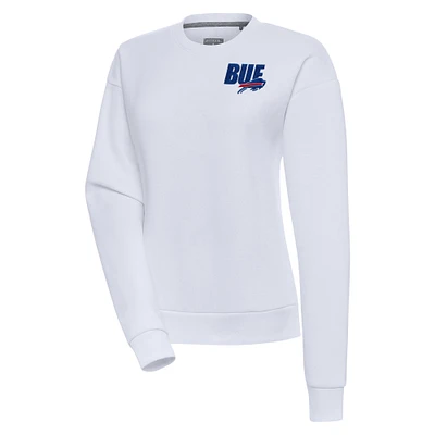Women's Antigua White Buffalo Bills Victory Pullover Sweatshirt