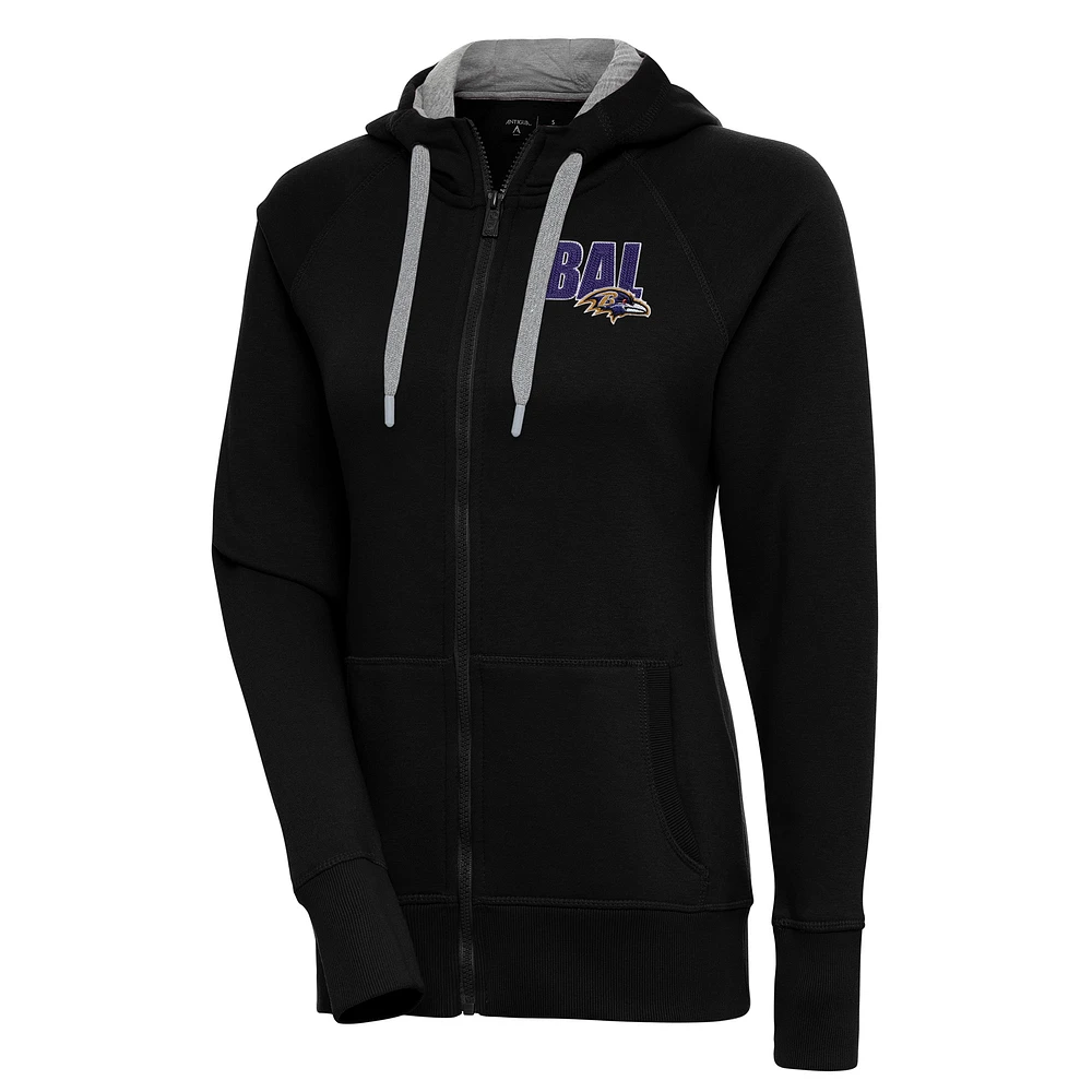 Women's Antigua Baltimore Ravens Victory Full-Zip Hoodie