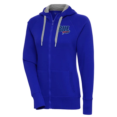 Women's Antigua Royal Buffalo Bills Victory Full-Zip Hoodie
