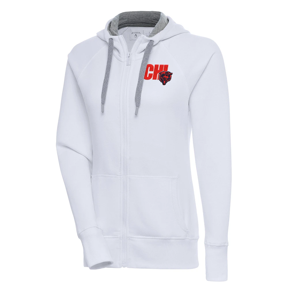 Women's Antigua Chicago Bears Victory Full-Zip Hoodie