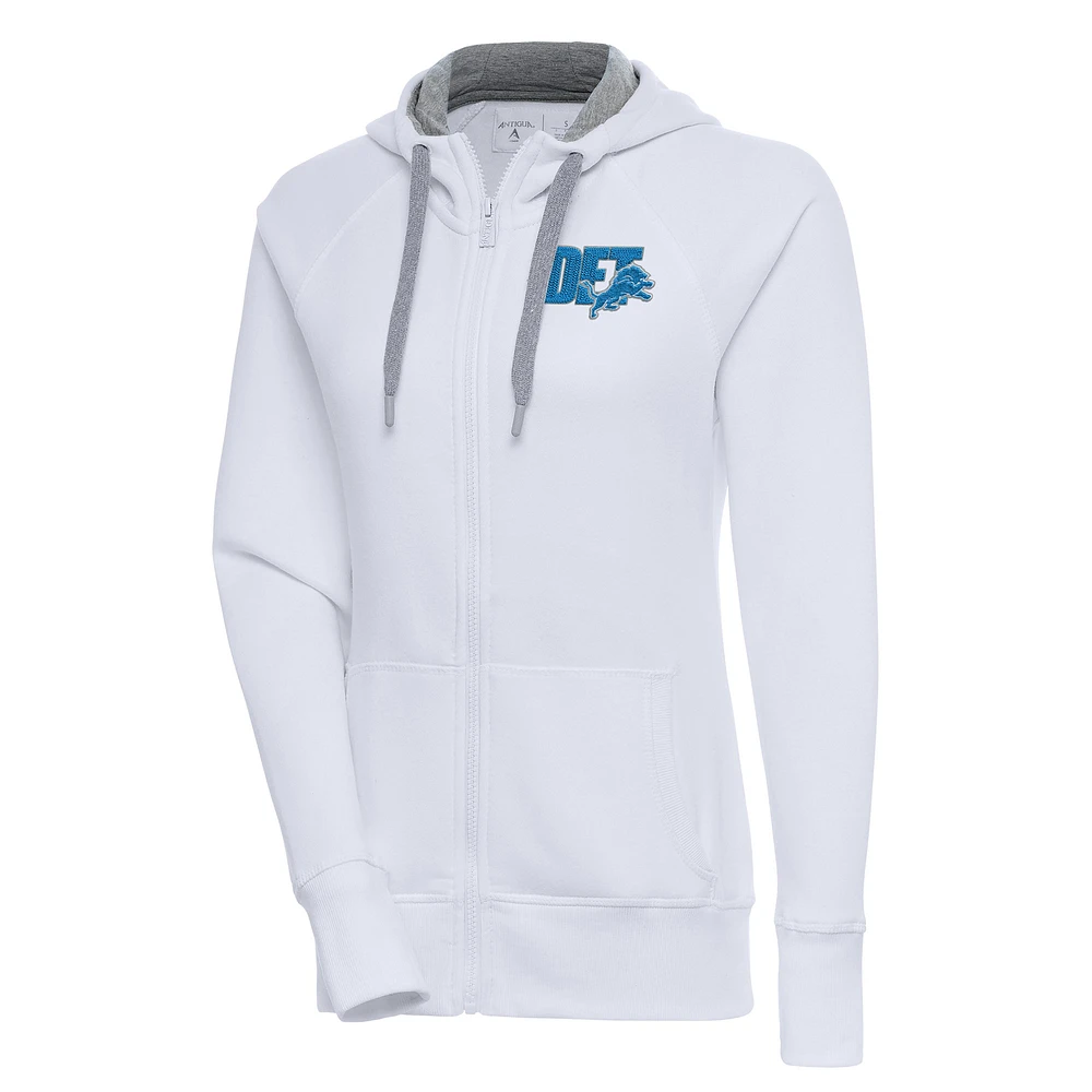 Women's Antigua Detroit Lions Victory Full-Zip Hoodie