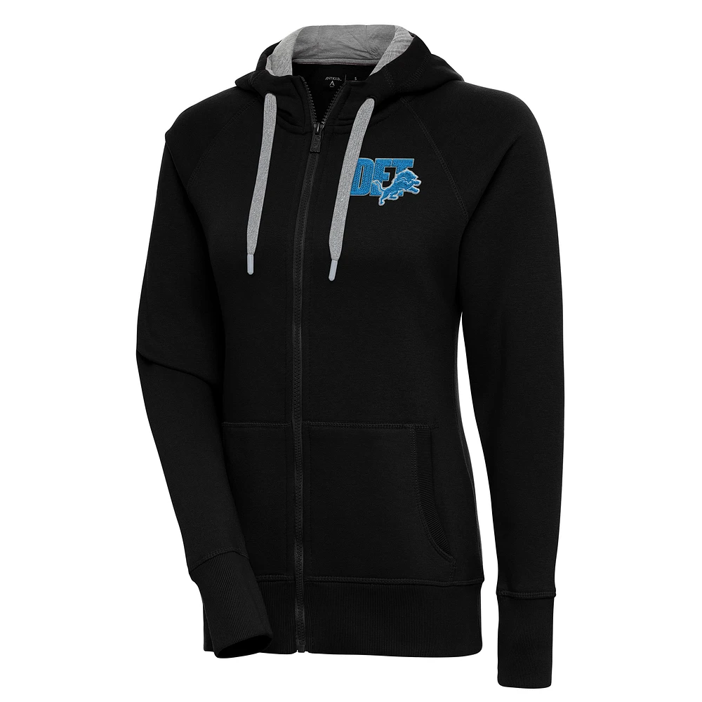 Women's Antigua Detroit Lions Victory Full-Zip Hoodie