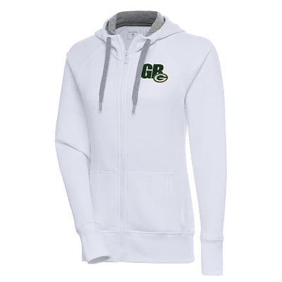 Women's Antigua Green Bay Packers Victory Full-Zip Hoodie