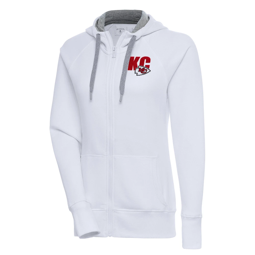 Women's Antigua Kansas City Chiefs Victory Full-Zip Hoodie