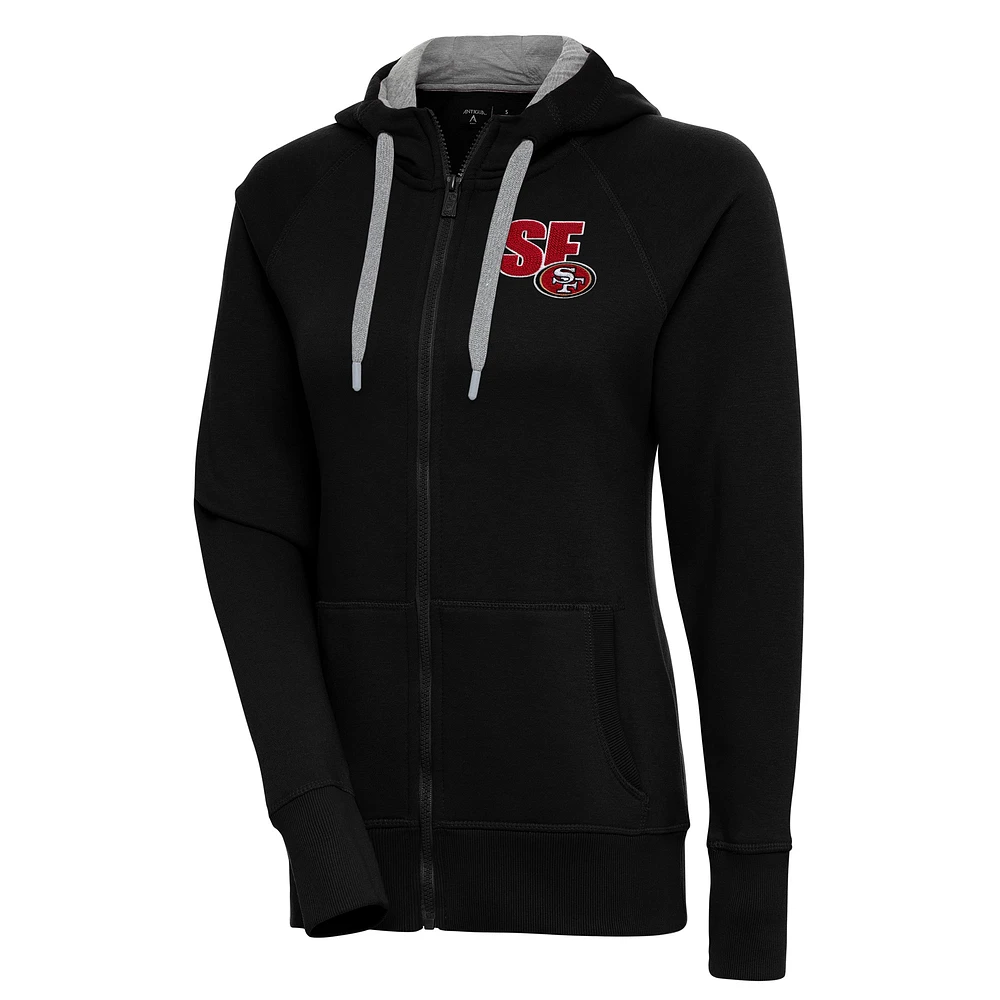 Women's Antigua San Francisco 49ers Victory Full-Zip Hoodie