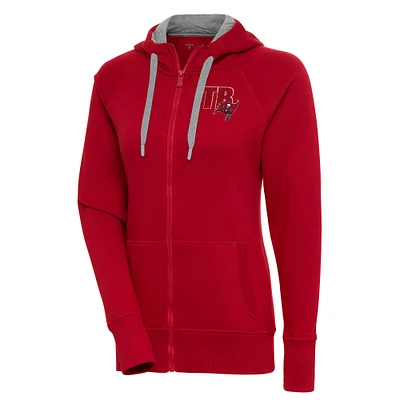 Women's Antigua  Red Tampa Bay Buccaneers Victory Full-Zip Hoodie