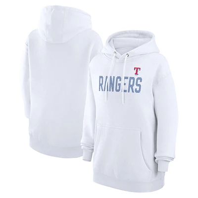 Women's G-III 4Her by Carl Banks White Texas Rangers Dot Print Pullover Hoodie