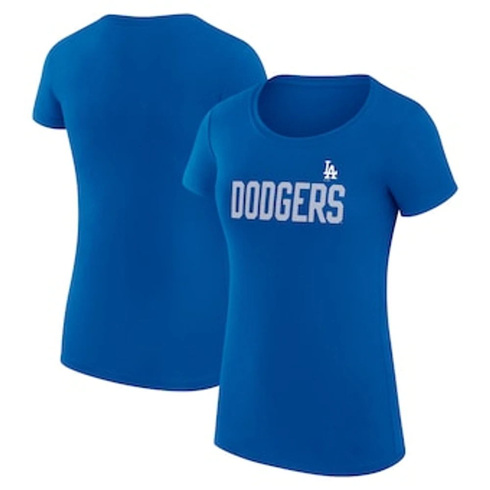 Women's G-III 4Her by Carl Banks Royal Los Angeles Dodgers Super-Slim Fit Lightweight Dot Print T-Shirt