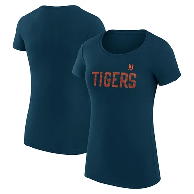 Women's G-III 4Her by Carl Banks Navy Detroit Tigers Super-Slim Fit Lightweight Dot Print T-Shirt